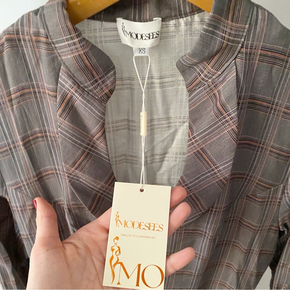 Plaid Long Sleeve Maxi Dress - Picture 5 of 6